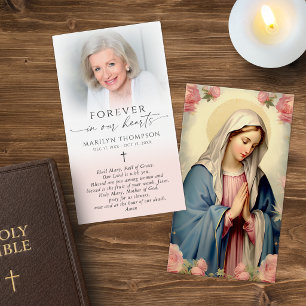 Cartão de Oração Foto Cruz Virgem Maria Religiosa