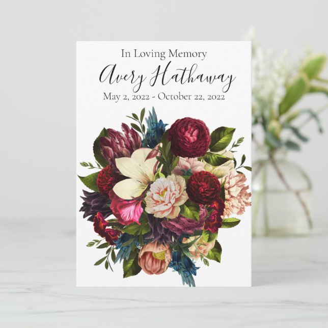 Cartão de Oração Fotográfica de Simpatia Funeral d (Em pé/Frente)