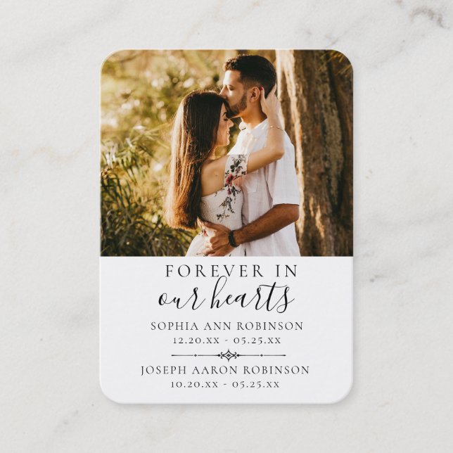 Cartão de Oração Fotográfica Funeral de Duplo Memo (Frente)