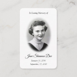 Cartão de Oração Fotográfico | Cartão Memorial do 