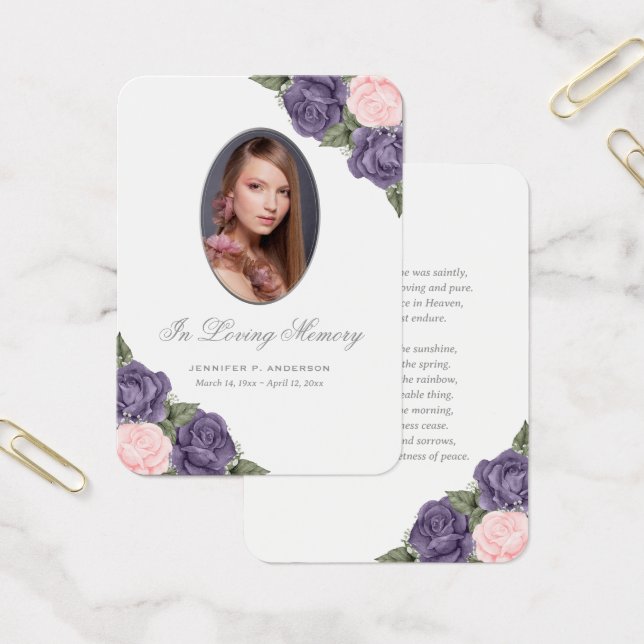 Cartão de Oração Funcional para Prata Púrpura Rosa (Escritótio)