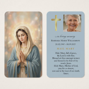 Cartão de Oração Fúnebre Ave Maria Azul