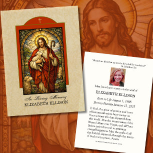 Cartão de Oração Fúnebre Bom Pastor Jesus