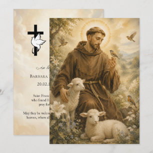 Cartão de Oração Fúnebre de São Francisco 5x7 pole