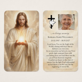Cartão de Oração Fúnebre Luz do Mundo Jesus