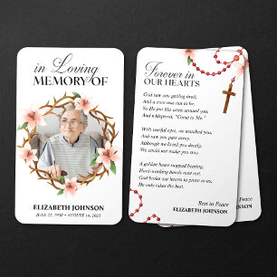 Cartão de Oração Fúnebre Memorial Para Sempre em N