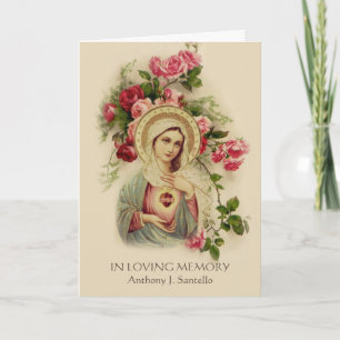 Cartão de Oração Fúnebre Santa Católica Virgem Mar