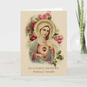 Cartão de Oração Fúnebre Santa da Virgem Maria Cat