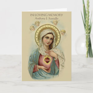 Cartão de Oração Fúnebre Santa da Virgem Maria Cat