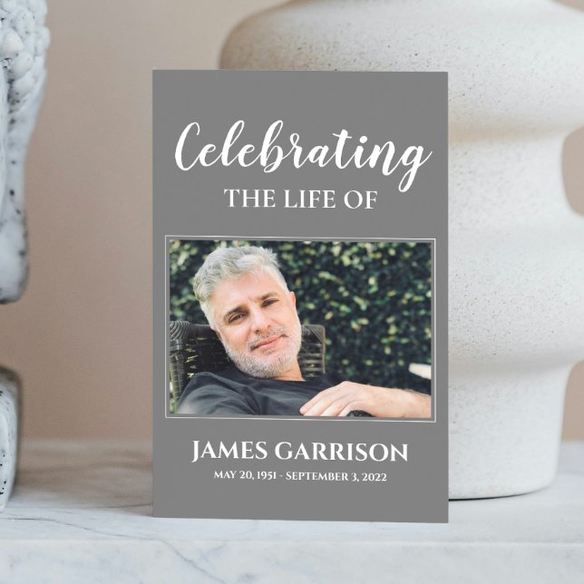 Cartão de Oração Funeral Branca de Cinzas Elegante (Criador carregado)