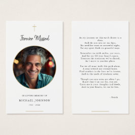 Cartão de Oração Funeral Católico Dourado para sem