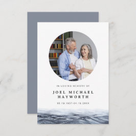 Cartão de Oração Funeral de Água do Oceano Minimal