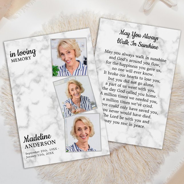 Cartão de Oração Funeral do Memorial Moderno 3 (Criador carregado)