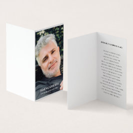 Cartão de Oração Funeral Elegante com Foto