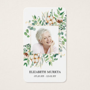 Cartão de Oração Funeral Eucalyptus Foto Lamina