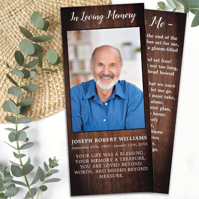 Cartão de Oração Funeral Fotográfico do Poema Memo (Criador carregado)
