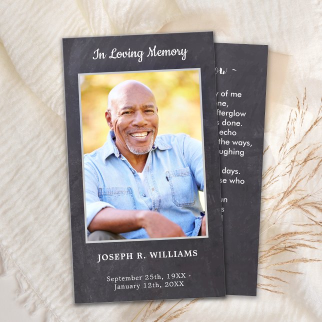 Cartão de Oração Funeral Fotográfico Memorial Rust (Criador carregado)