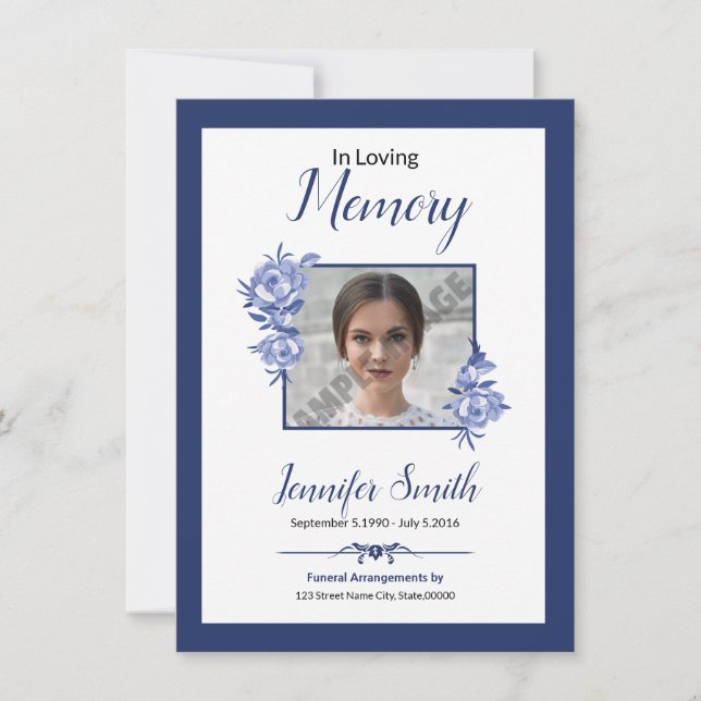 Cartão de Oração Funeral Imprimível (Frente)