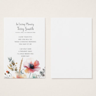 Cartão de Oração Funeral/Memorial