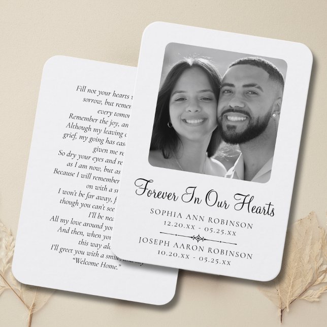 Cartão de Oração Funeral Memorial Duplo (Criador carregado)