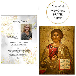 Cartão de Oração Funeral Ortodoxo Delicado de Rosa