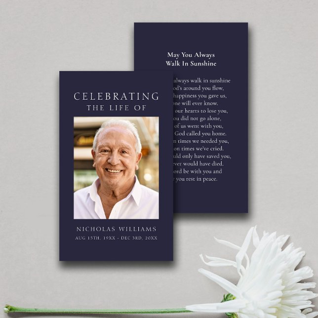 Cartão de Oração Funeral Simples Clássico Memorial (Criador carregado)