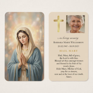Cartão de Oração Funerária Ave Maria Religiosa