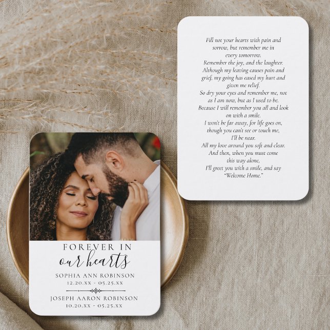 Cartão de Oração Funerária Memorial Duplo Foto (Criador carregado)