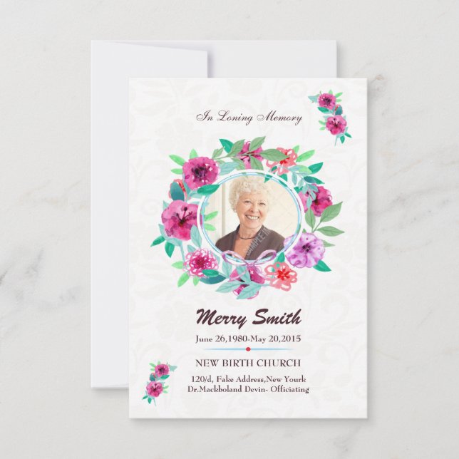 Cartão de Oração Funerário (Frente)