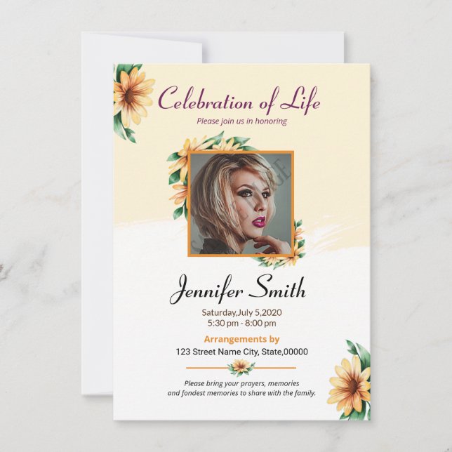 Cartão de Oração Funerário (Frente)