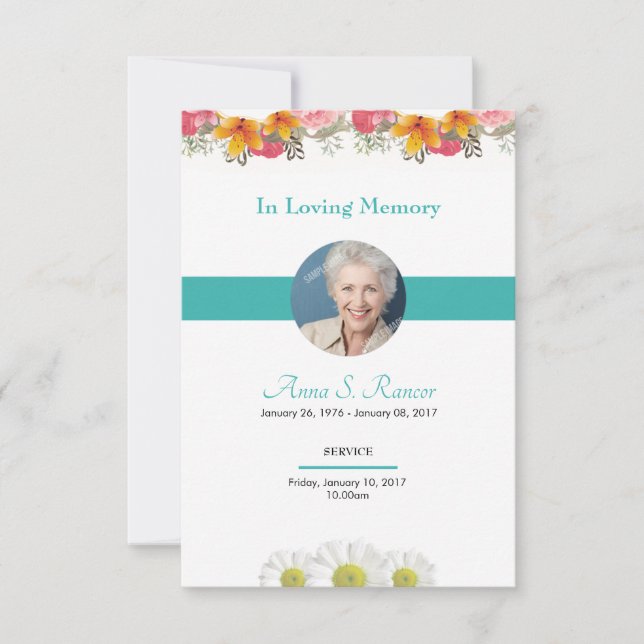 Cartão de oração funerário (Frente)