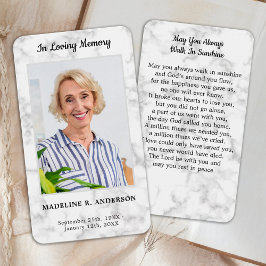 Cartão de Oração Memorial de Foto Premium Marble