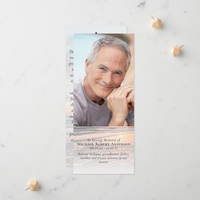 Cartão de Oração Memorial de Fotografia em Grande  (Frente/Verso In Situ)