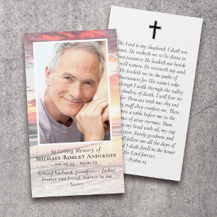 Cartão de Oração Memorial de Fotografia Sunset