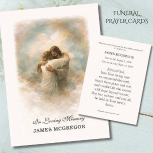 Cartão de Oração Memorial de Funeral Cristão Jesus