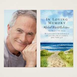 Cartão de Oração Memorial de Praia para Foto de