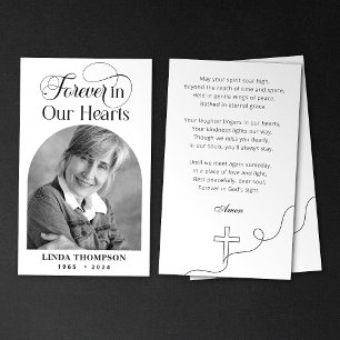 Cartão de Oração Memorial Elegante Para Sempre em 