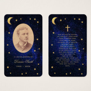 Cartão de Oração Memorial Estrelas Douradas Noturn