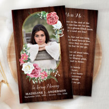 Cartão de Oração Memorial Fotografia do Campo Fune