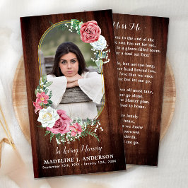 Cartão de Oração Memorial Fotografia do Campo Fune