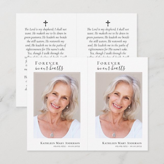 Cartão de Oração Memorial Fotográfica de 4,25"x2,7 (Frente/Verso)