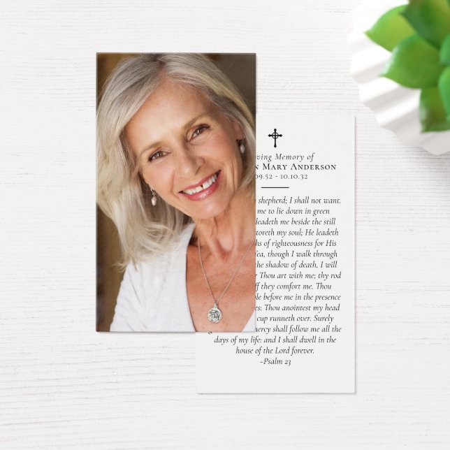 Cartão de Oração Memorial Fotográfico de cheio (Mesa)