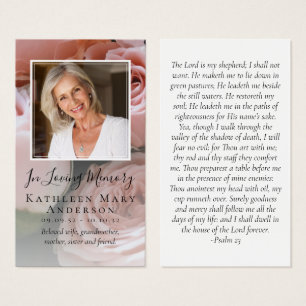 Cartão de Oração Memorial Fotográfico de Rosas