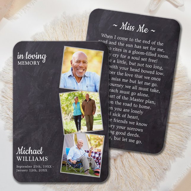 Cartão de Oração Memorial Fotográfico Deluxe 3 (Criador carregado)