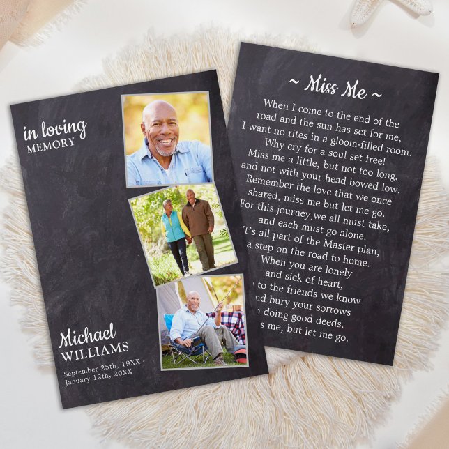 Cartão de Oração Memorial Fotográfico Rustic Funer (Criador carregado)