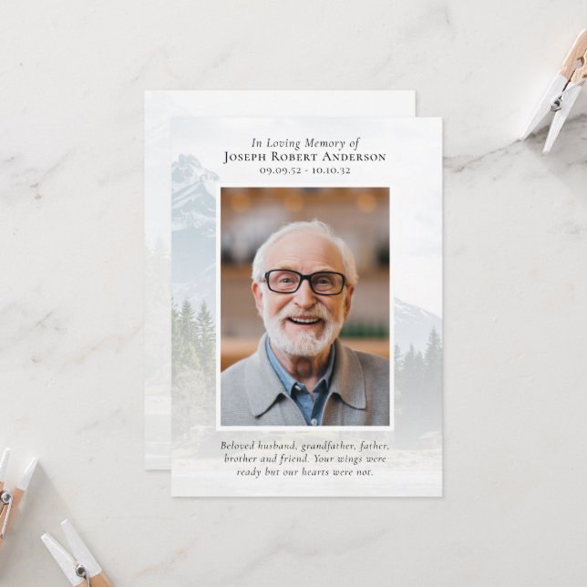 Cartão de Oração Memorial para Excelentes de Fotog (Frente/Verso In Situ)