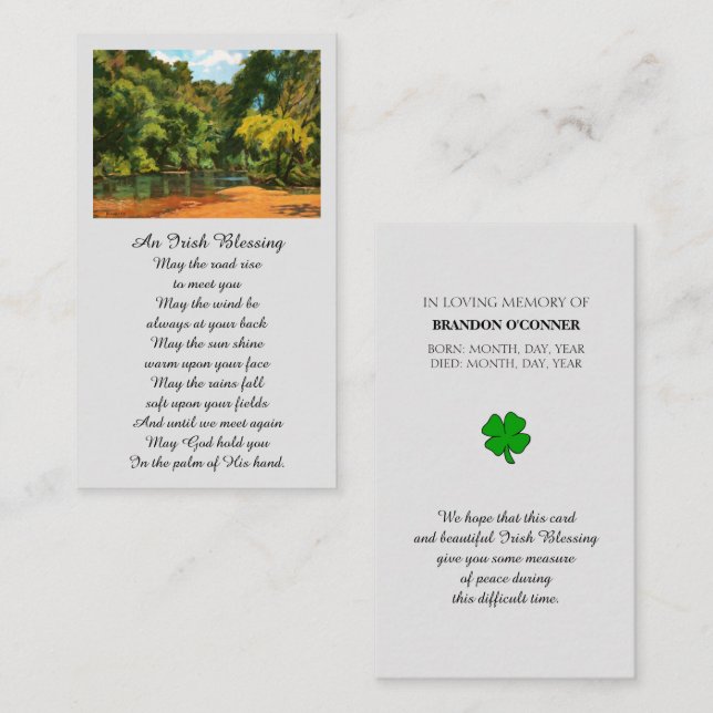 Cartão de Oração Memorial para Simpatia Foto (Frente/Verso)