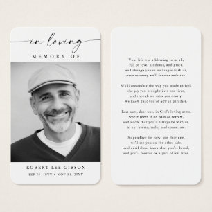 Cartão de Oração Memorial para Simpatia Fotográfic