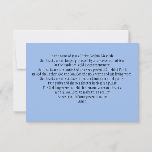 Cartão de Oração: Para Fortalecer Nossos Escudos d (Frente)