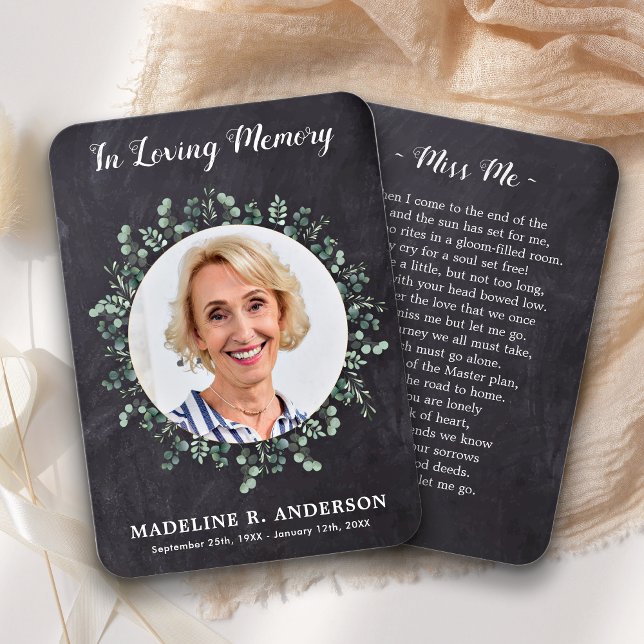 Cartão de Oração para Memorial da Seda de Foto Euc (Criador carregado)